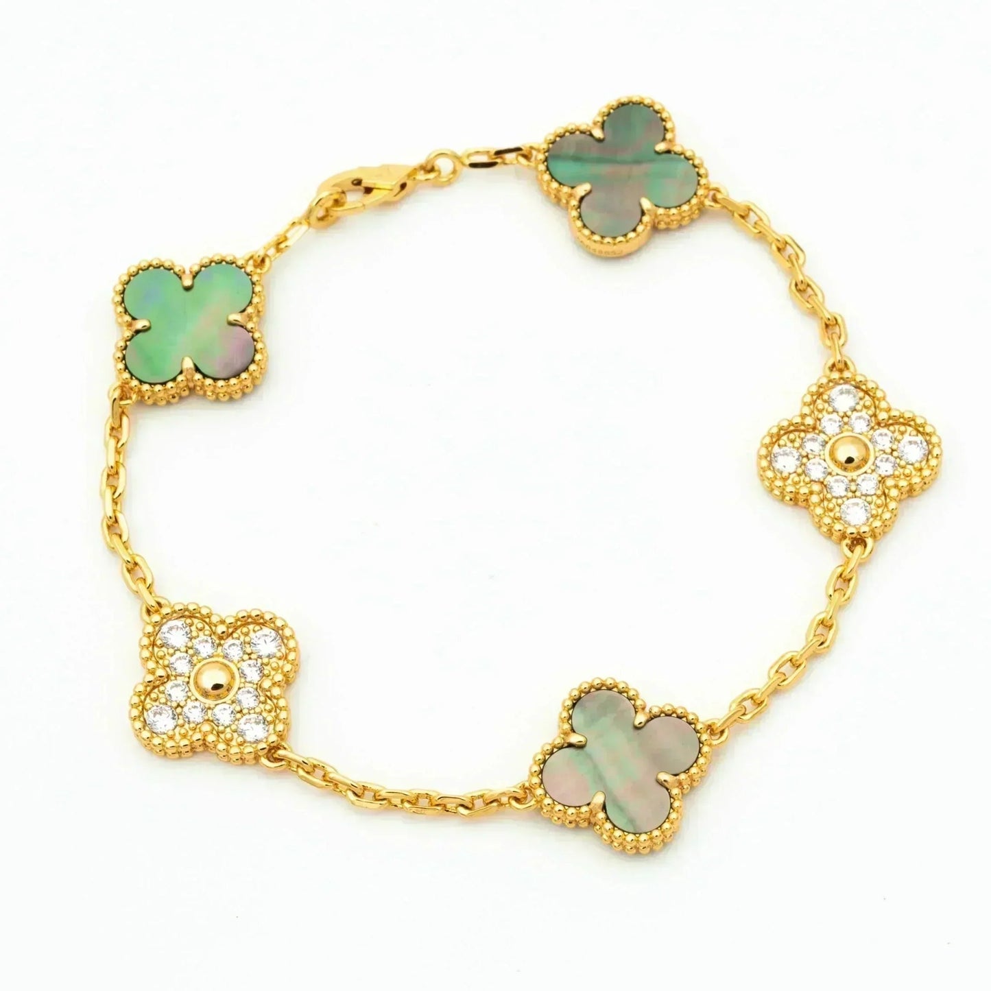 [Renovia Jewelry] CLOVER 5 MOTIF GRAY MOP BRACELET COLLECTION