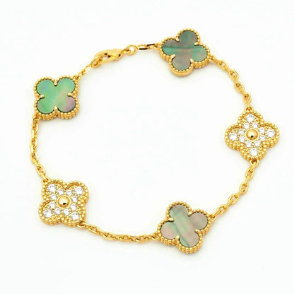 [Renovia Jewelry] CLOVER 5 MOTIF GRAY MOP BRACELET COLLECTION