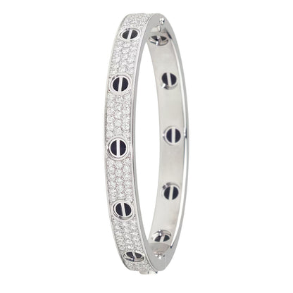 [Renovia Jewelry]LOVE BRACELET 6.1MM DIAMOND-PAVED CERAMIC