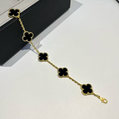 [Renovia Jewelry] CLOVER 5 MOTIF ONYXS BRACELET COLLECTION