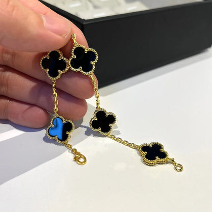 [Renovia Jewelry] CLOVER 5 MOTIF ONYXS BRACELET COLLECTION