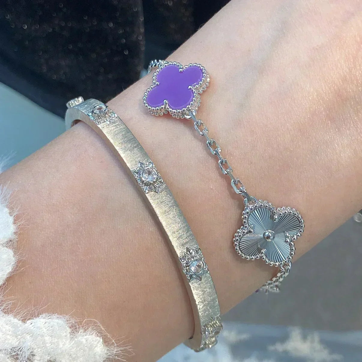 [Renovia Jewelry] CLOVER 5 MOTIF VIOLET BRACELET COLLECTION