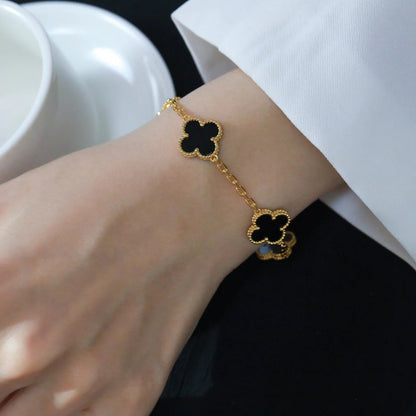 [Renovia Jewelry] CLOVER 5 MOTIF ONYXS BRACELET COLLECTION