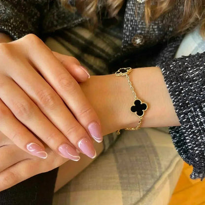 [Renovia Jewelry] CLOVER 5 MOTIF ONYXS BRACELET COLLECTION