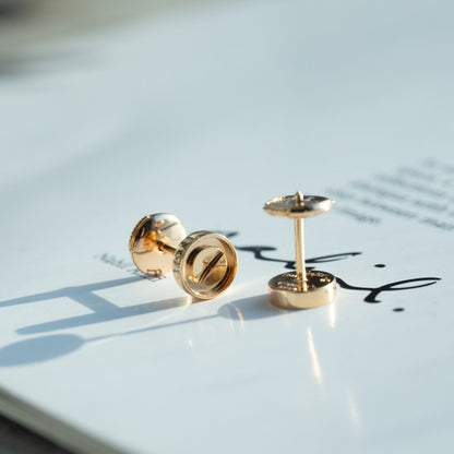 [Renovia Jewelry]LOVE EARRINGS PINK GOLD 10MM