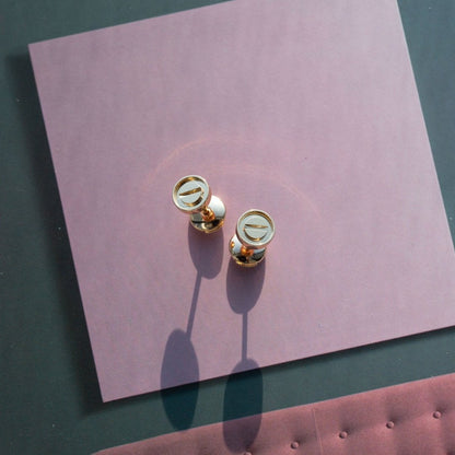 [Renovia Jewelry]LOVE EARRINGS PINK GOLD 10MM