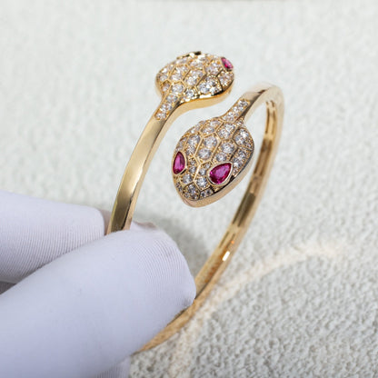 [Renovia Jewelry]SERPENTI BRACELET PINK GOLD DIAMOND DOUBLE SNAKE