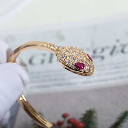 [Renovia Jewelry]SERPENTI BRACELET PINK GOLD DIAMOND DOUBLE SNAKE