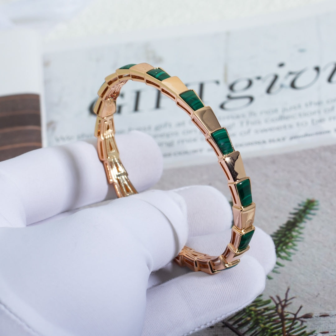 [Renovia Jewelry]SERPENTI BRACELET PINK GOLD MALACHITE