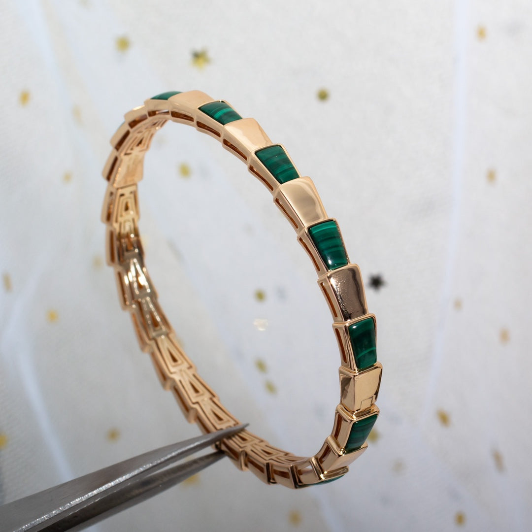 [Renovia Jewelry]SERPENTI BRACELET PINK GOLD MALACHITE