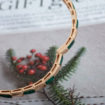 [Renovia Jewelry]SERPENTI BRACELET PINK GOLD MALACHITE