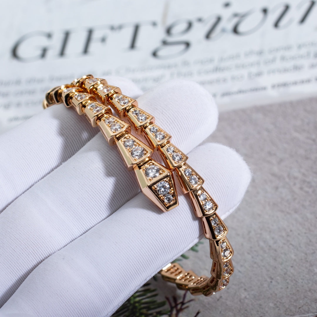 [Renovia Jewelry]SERPENTI BRACELET 6.8MM PINK GOLD DIAMOND