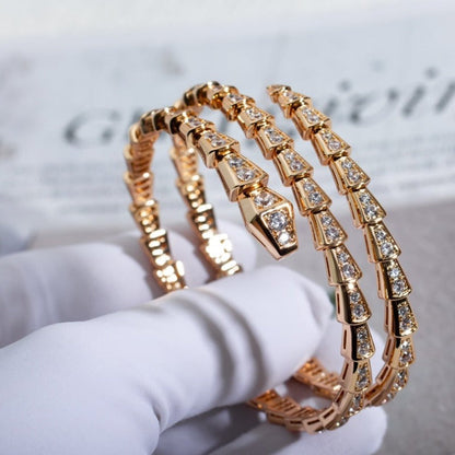 [Renovia Jewelry]SERPENTI BRACELET PINK GOLD DIAMOND DOUBLE ROW