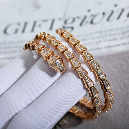 [Renovia Jewelry]SERPENTI BRACELET PINK GOLD DIAMOND DOUBLE ROW