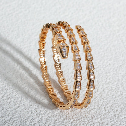 [Renovia Jewelry]SERPENTI BRACELET PINK GOLD DIAMOND DOUBLE ROW