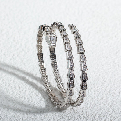 [Renovia Jewelry]SERPENTI BRACELET SILVER DIAMOND DOUBLE ROW