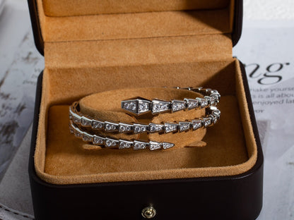 [Renovia Jewelry]SERPENTI BRACELET SILVER DIAMOND DOUBLE ROW