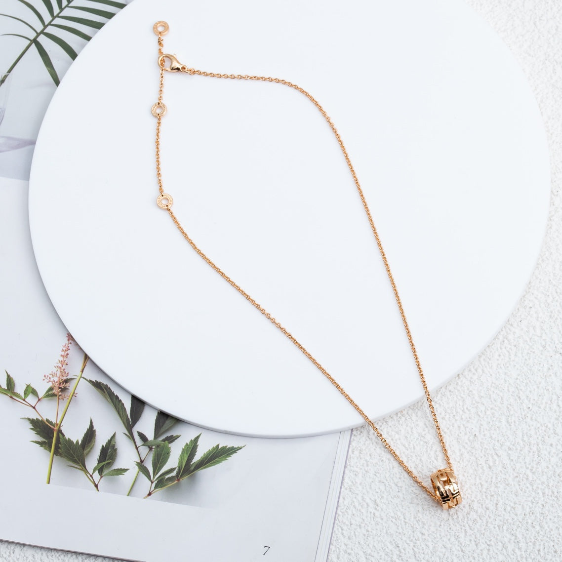 [Renovia Jewelry]PARENTESI NECKLACE PINK GOLD