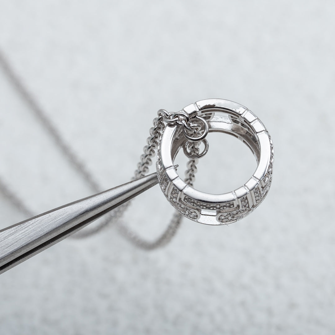 [Renovia Jewelry]PARENTESI NECKLACE SILVER DIAMOND