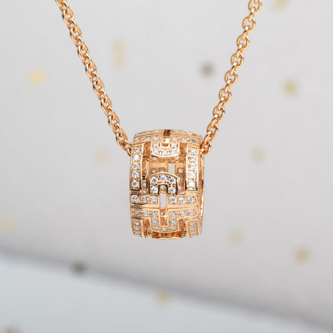 [Renovia Jewelry]PARENTESI NECKLACE PINK GOLD DIAMOND