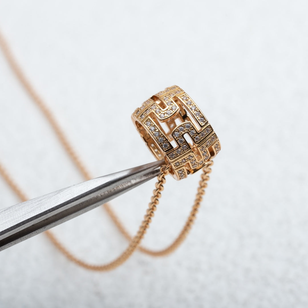 [Renovia Jewelry]PARENTESI NECKLACE PINK GOLD DIAMOND