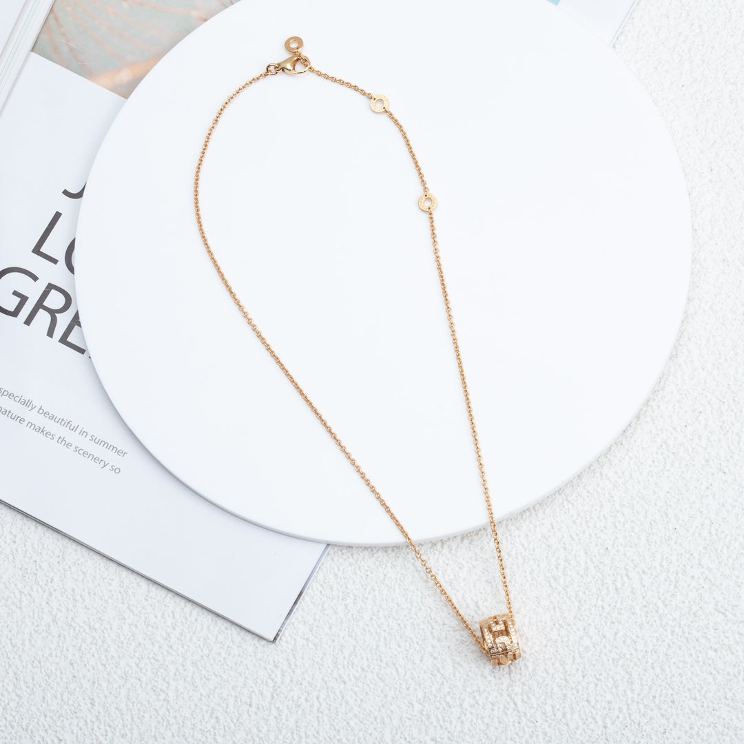 [Renovia Jewelry]PARENTESI NECKLACE PINK GOLD DIAMOND