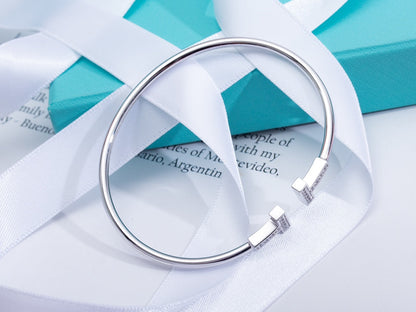 [Renovia Jewelry]T BRACELET 1.8MM DIAMOND SILVER