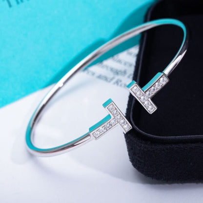 [Renovia Jewelry]T BRACELET 1.8MM DIAMOND SILVER