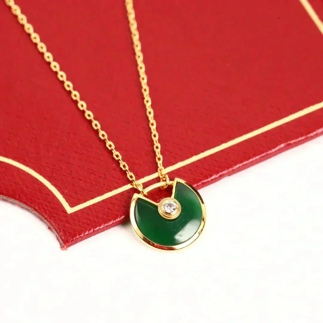 [Renovia Jewelry]AMULETTE GOLD MALACHITE NECKLACE