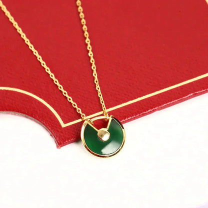 [Renovia Jewelry]AMULETTE GOLD MALACHITE NECKLACE
