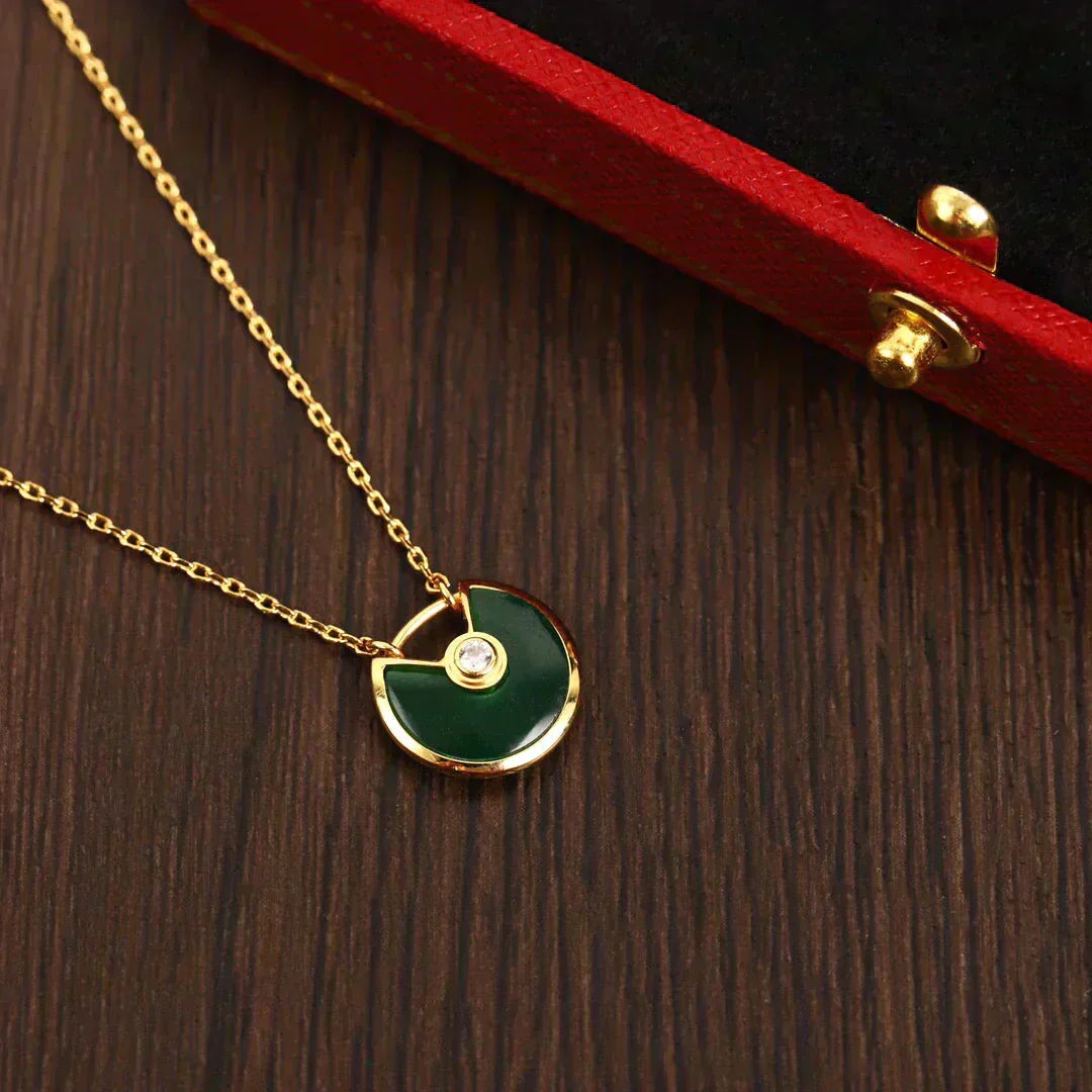 [Renovia Jewelry]AMULETTE GOLD MALACHITE NECKLACE