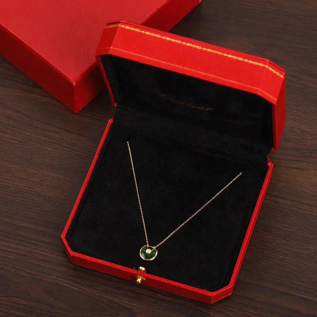 [Renovia Jewelry]AMULETTE GOLD MALACHITE NECKLACE