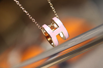 [Renovia Jewelry]POP H PEDANT PINK GOLD
