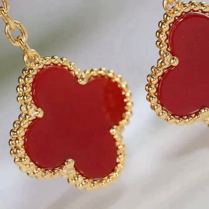 [Renovia Jewelry]CLOVER  2 MOTIF  TIGER EYE CARNELIAN EARRINGS