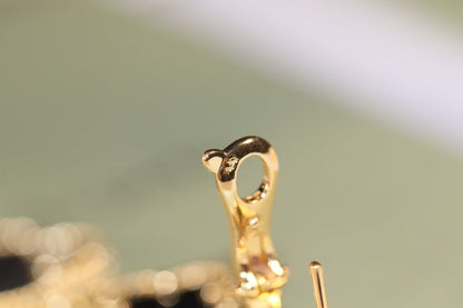 [Renovia Jewelry]CLOVER EARRINGS GOLD ONYX MOP 3 MOTIF