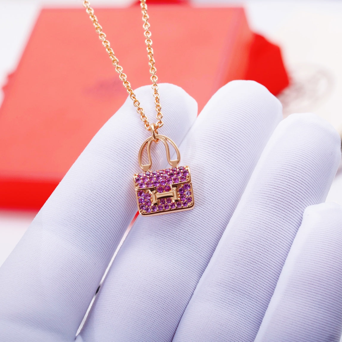 [Renovia Jewelry]CONSTANCE PEDANT PURPLE DIAMOND NECKLACE