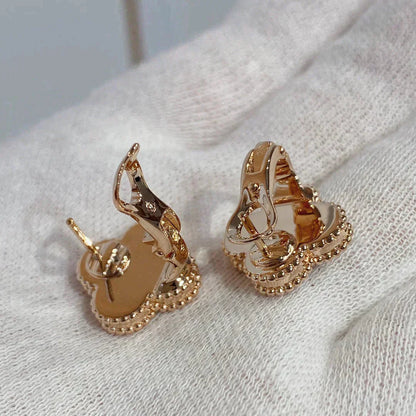 [Renovia Jewelry]CLOVER MEDIUM 1 MOTIFS CARNELIAN  DIAMOND earrings