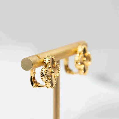[Renovia Jewelry]CLOVER MEDIUM 1 MOTIFS LASER EARRINGS