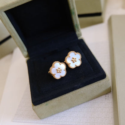 [Renovia Jewelry]LUCKY PINK GOLD WHITE MOP EARRINGS