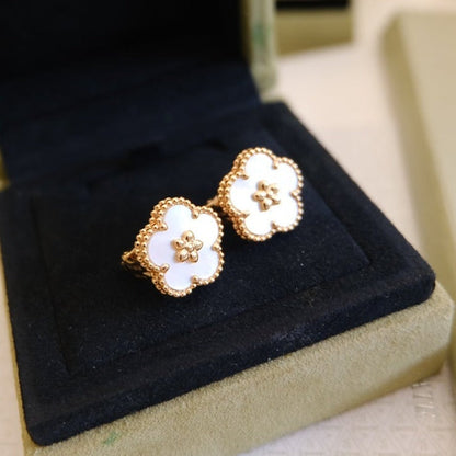 [Renovia Jewelry]LUCKY PINK GOLD WHITE MOP EARRINGS