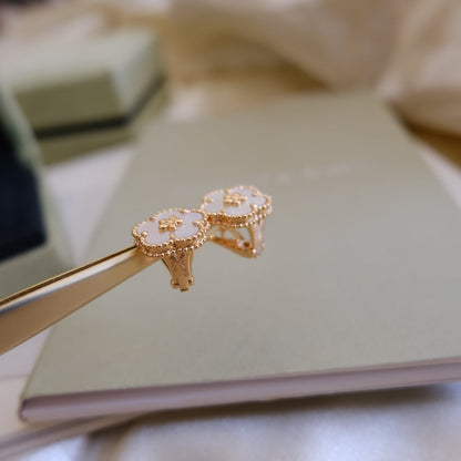 [Renovia Jewelry]LUCKY PINK GOLD WHITE MOP EARRINGS
