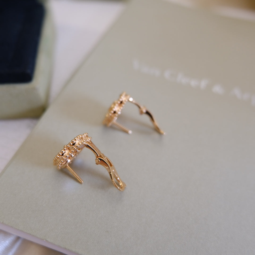 [Renovia Jewelry]LUCKY PINK GOLD WHITE MOP EARRINGS
