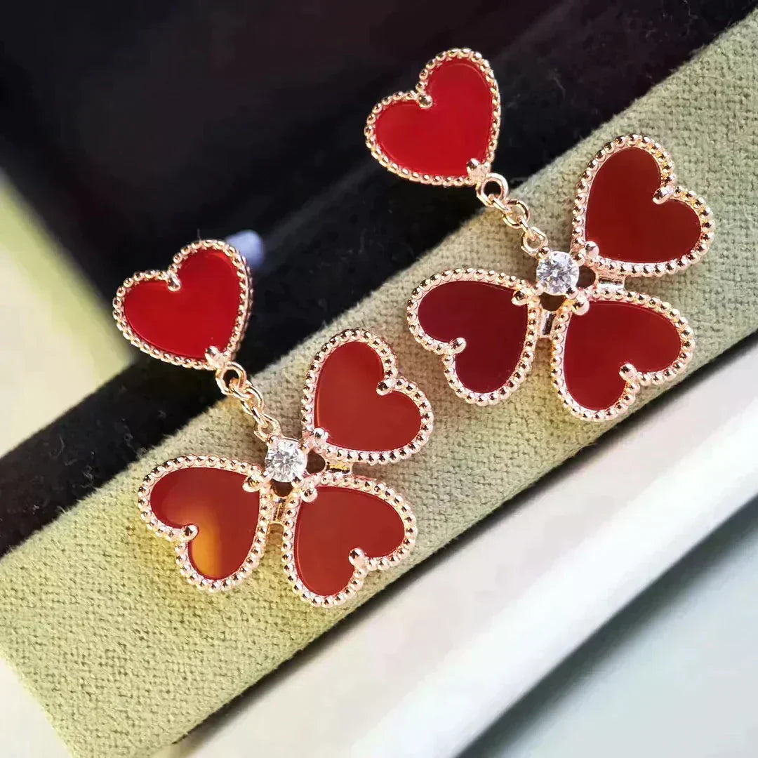 [Renovia Jewelry]SWEET CLOVER CARNELIAN EARRINGS