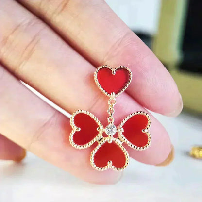 [Renovia Jewelry]SWEET CLOVER CARNELIAN EARRINGS