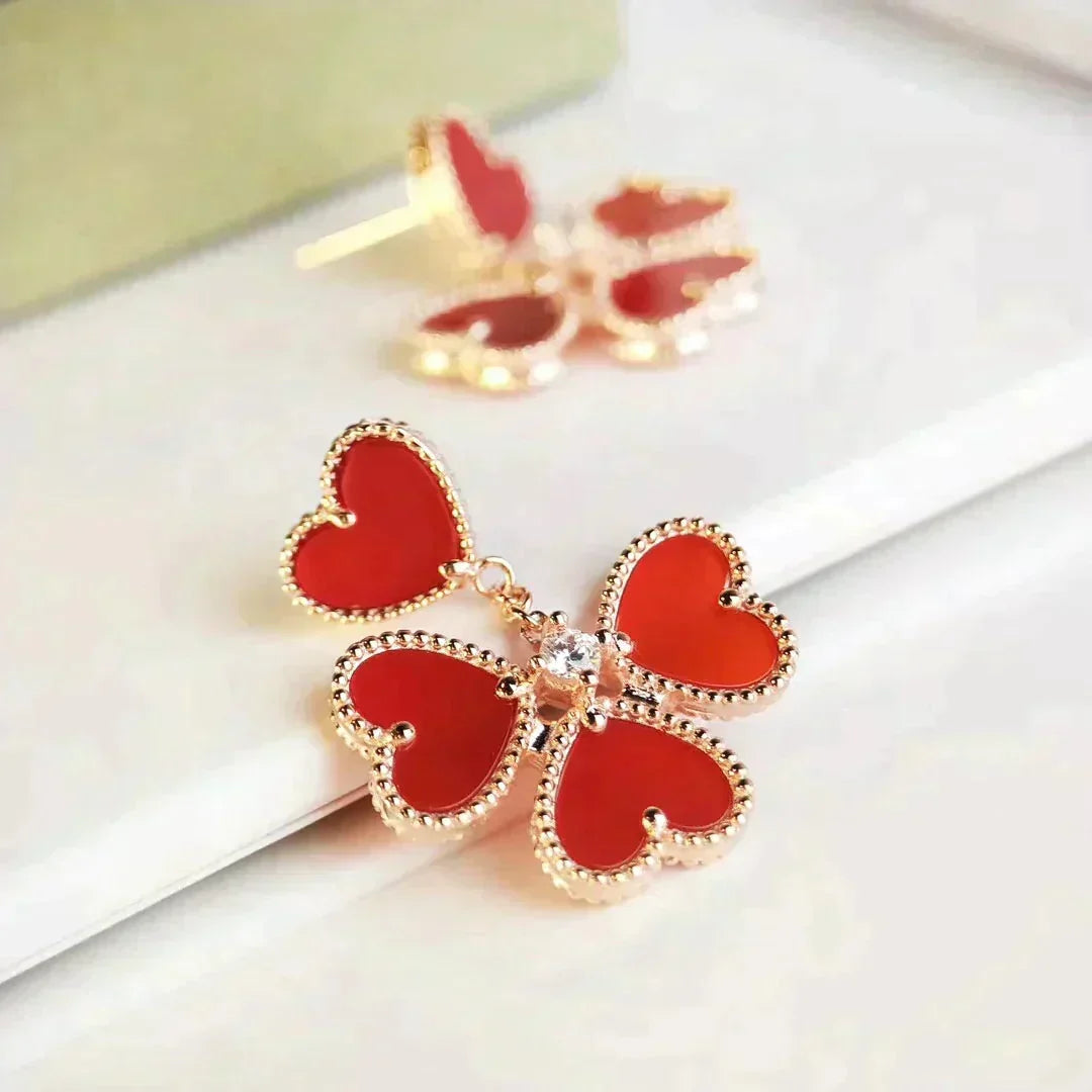 [Renovia Jewelry]SWEET CLOVER CARNELIAN EARRINGS