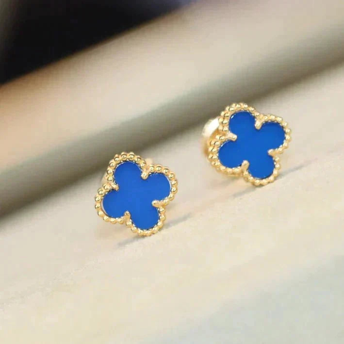 [Renovia Jewelry]CLOVER MINI 9.5MM TURQUOISE EARRINGS