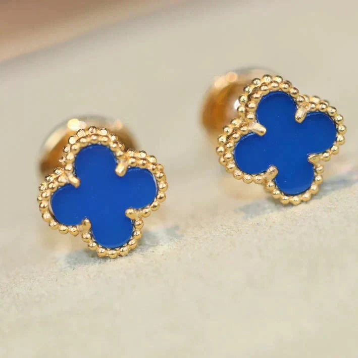[Renovia Jewelry]CLOVER MINI 9.5MM TURQUOISE EARRINGS