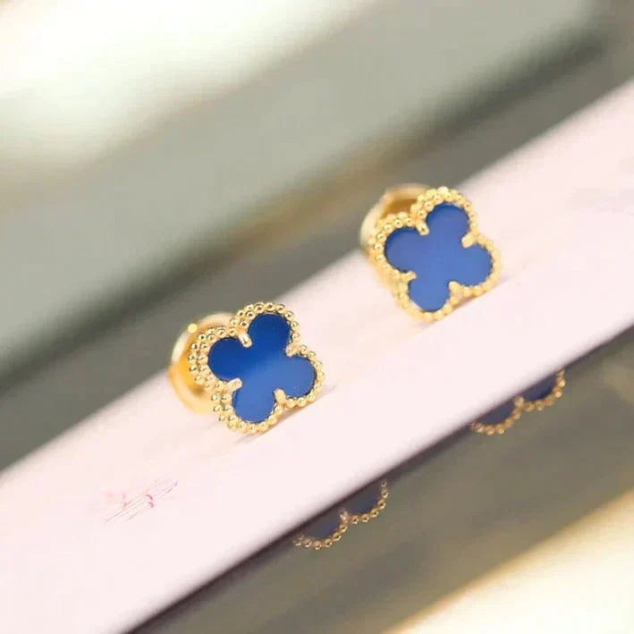 [Renovia Jewelry]CLOVER MINI 9.5MM TURQUOISE EARRINGS