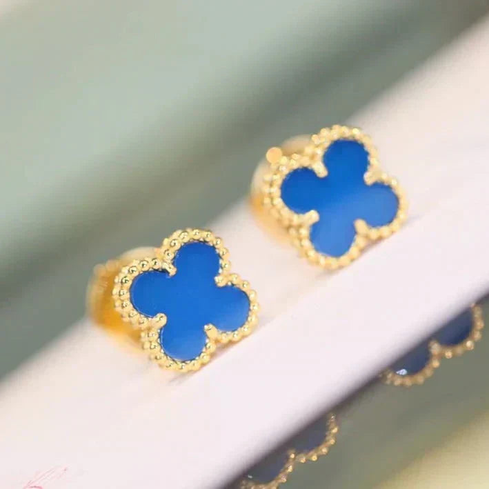 [Renovia Jewelry]CLOVER MINI 9.5MM TURQUOISE EARRINGS