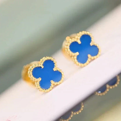 [Renovia Jewelry]CLOVER MINI 9.5MM TURQUOISE EARRINGS